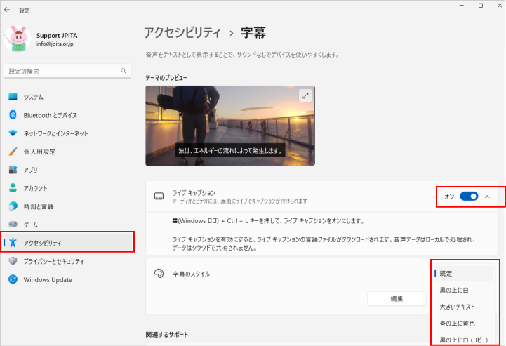 字幕を表示する方法